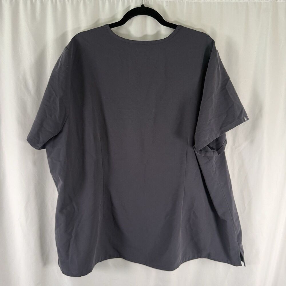 Figs Scrub Top Women's 5X Grey Short Sleeve Pullover Pocket V-Neck - Picture 7 of 7